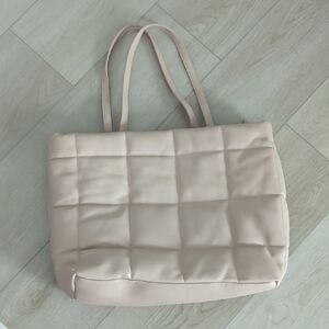 A New Day Cream Quilted Tote Bag